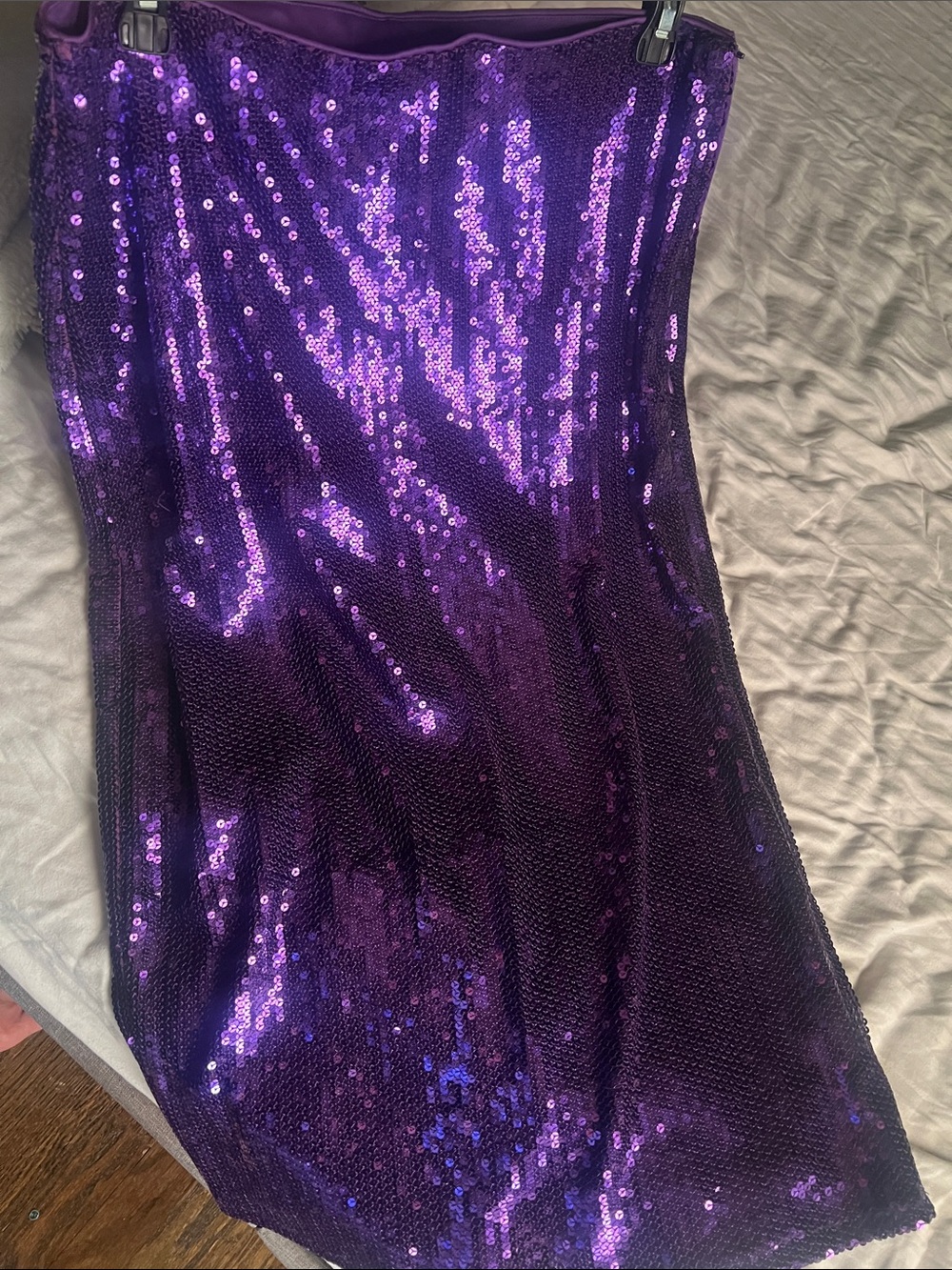Purple Sequin Midi Skirt - Women's Sparkle Pencil Skirt